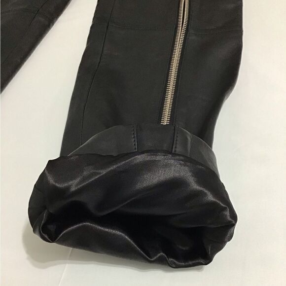LPA Black Leather High Waist Straight Leg Front Zipper Leg Pants Size XS - Picture 11 of 16